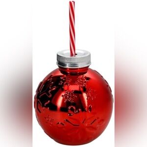 ⭐️Red Ornament Tumbler with Straw⭐️